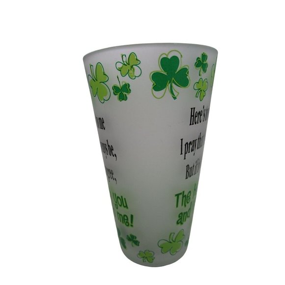 Irish Novelty Toast Frosted Pint Glass St Patricks Day Beer GUC Minor Flaw - Picture 2 of 10